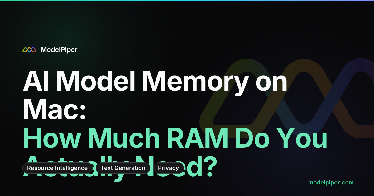 ToolPiper segmented memory bar showing per-model RAM usage on macOS with Apple Silicon unified memory