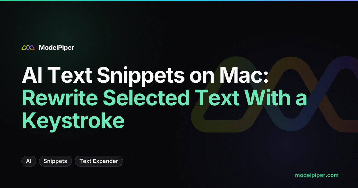 Screencast of selecting a paragraph in a Mac text editor, tapping the right Command key, and watching a local model replace the selection with corrected, retoned text