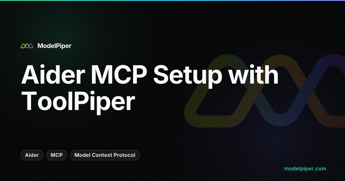 Aider terminal session with ToolPiper tools available