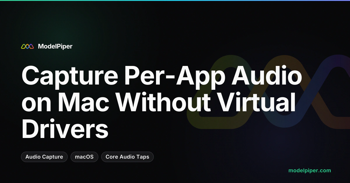 Screencast of AudioPiper capturing per-app audio from Chrome and mixing it with microphone input