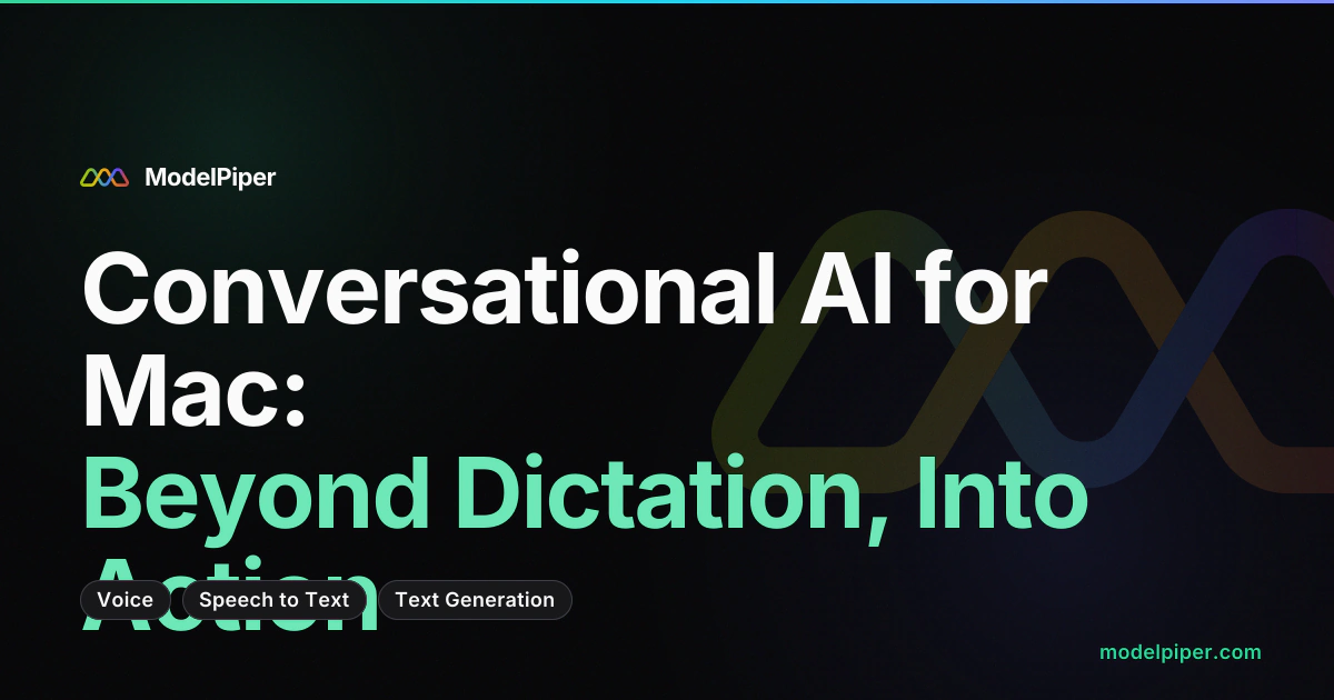 ToolPiper voice AI on Mac - push-to-talk command mode executing a calendar action via local LLM