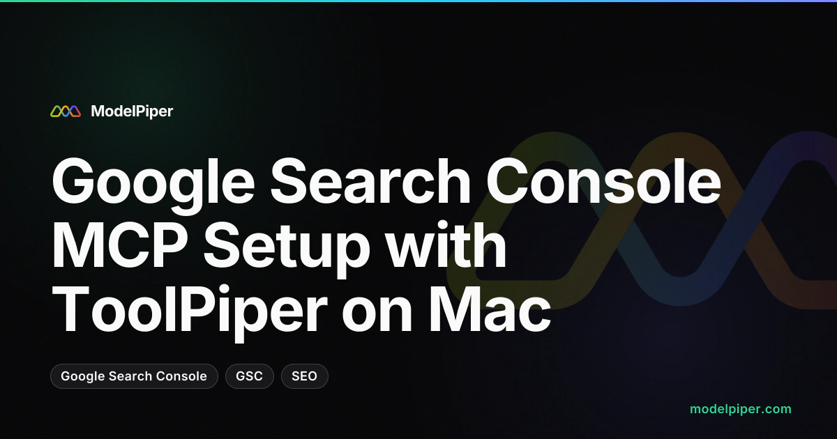 Claude Code session showing a query against Google Search Console through ToolPiper MCP tools