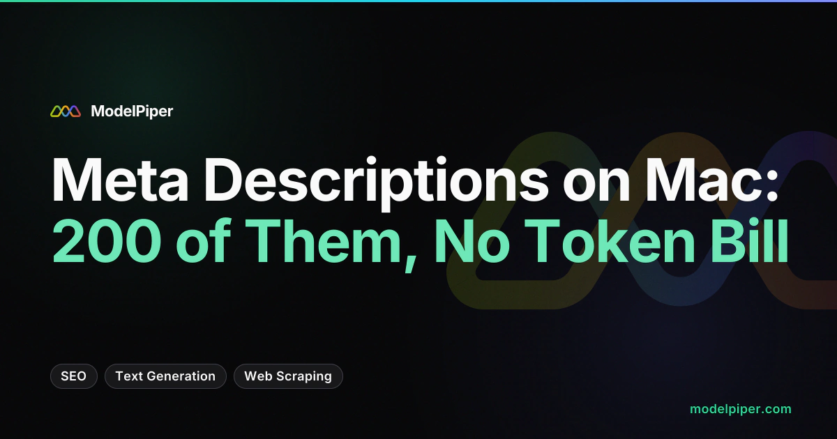 Meta Descriptions on Mac: 200 of Them, No Token Bill