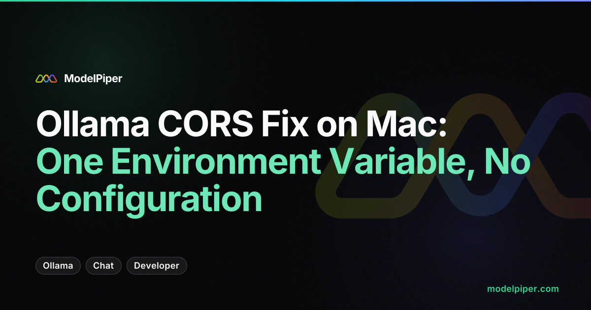 Ollama CORS Fix on Mac: One Environment Variable, No Configuration