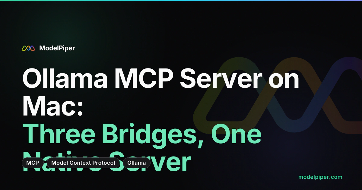 Ollama MCP Server on Mac: Three Bridges, One Native Server