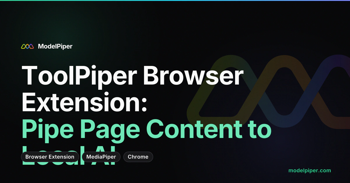 MediaPiper browser extension popup with options to summarize, analyze, ingest, or scrape the current page