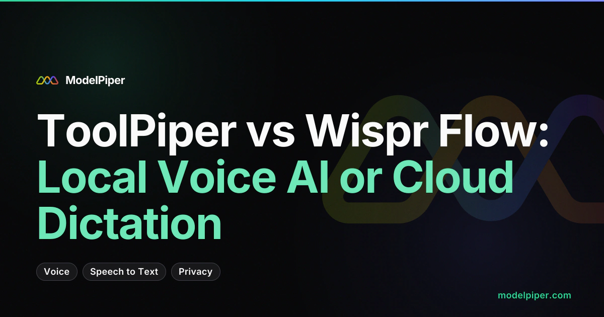 ToolPiper vs Wispr Flow: local voice AI vs cloud dictation on Mac