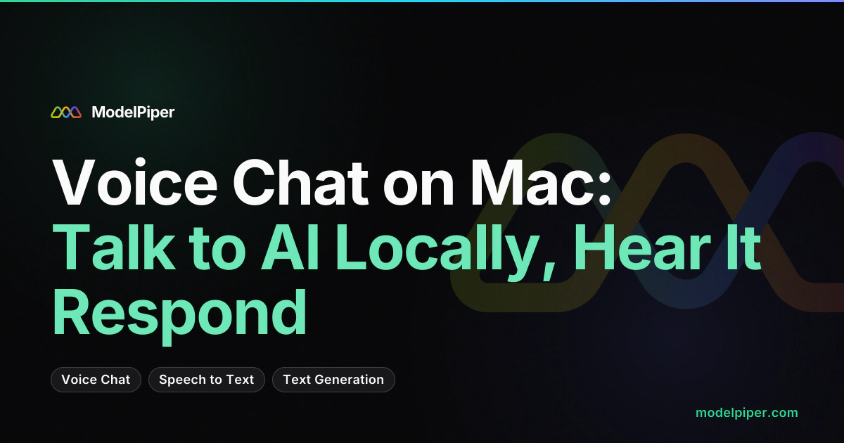 Screencast of voice chat in ModelPiper - speaking a question and hearing the AI respond aloud