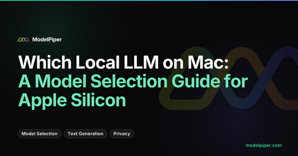 Model selection interface in ToolPiper showing local LLM options with RAM usage indicators on macOS