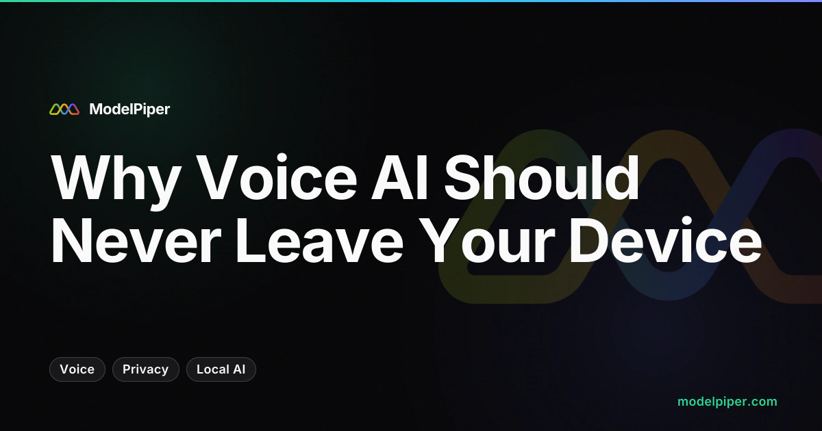 Why voice AI should never leave your device - local inference on Apple Silicon